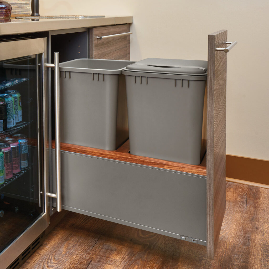 Legrabrox double waste container wooden drawer pullout insert