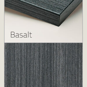 Linea Basalt made of melamine a premium engineered material showcase vertical wood grain detailing