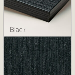 Linea Black made of melamine a premium engineered material showcase vertical wood grain detailing